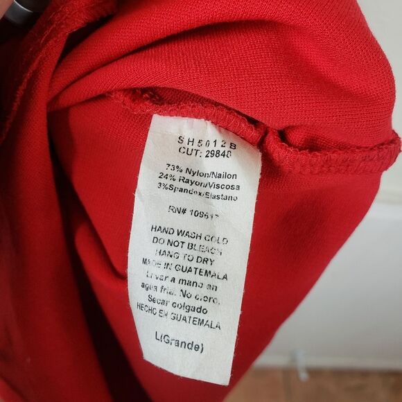 Stella Luce Bright Sexy Red Open Slit Short Dress Size Large - Picture 2 of 10